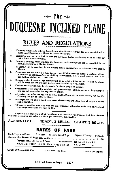 Official Public Instructions for Incline - 1877