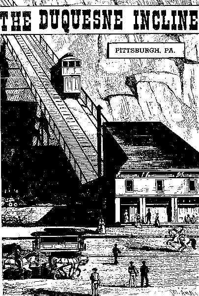 Older view of Duquesne Incline Lower Station and car
