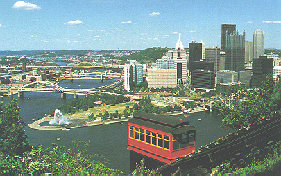 Image of Duquesne Incline
Car overlooking Pittsburgh's Golden Triangle