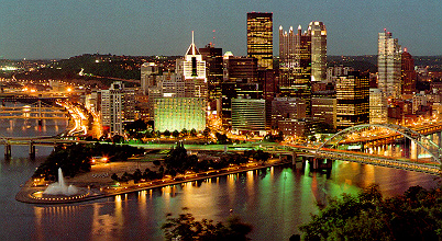 Evening View of Pittsburgh's Golden Triangle
